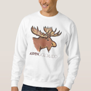 Sweatshirt unisexe d'orignaux bruns d'Aspen le