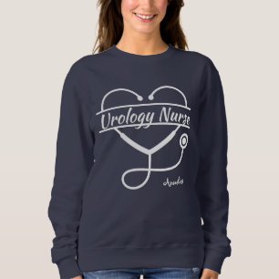 Sweatshirt Urologie personnalisée Infirmière Coeur et stéthos