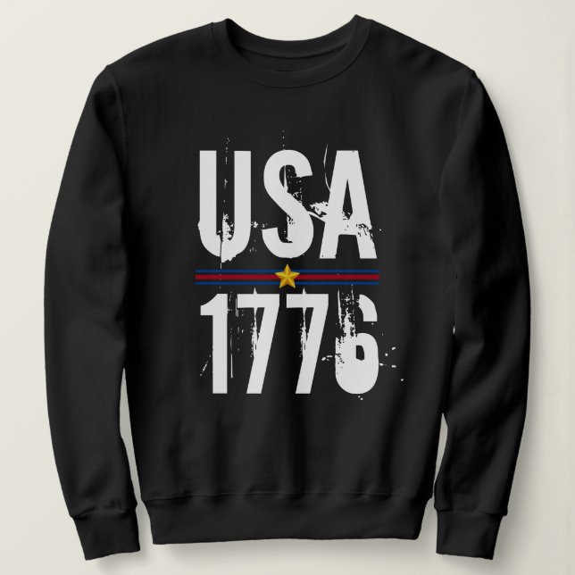Sweatshirt USA 1776 Noir (Design devant)