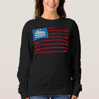 Sweatshirt Usa Curler Broom Sports 4 juillet Drapeau américai