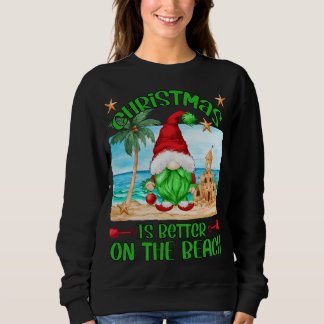 Sweatshirt Vacances De Noël Sur La Plage Drôle Gnome