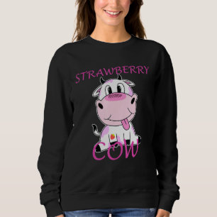 Sweatshirt Vache fraise mûre Vache rose