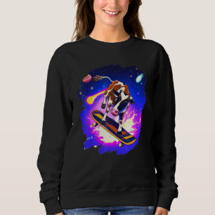 Sweatshirt Vache planchant dans l'espace rétro vintage ska