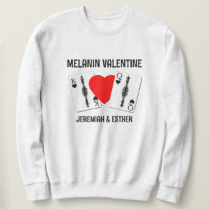 Sweatshirt Valentine BLACK REEN KING CARTES DE JEU Couples