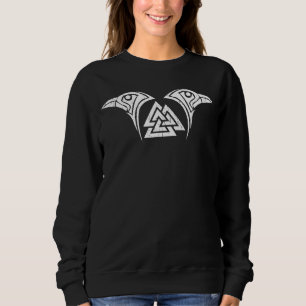 Sweatshirt Valknut & Ravens Huginn et Muninn Norse Mythologie