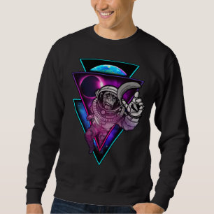 Sweatshirt Vaporwave Astronaut Space Art Monkey Bankey