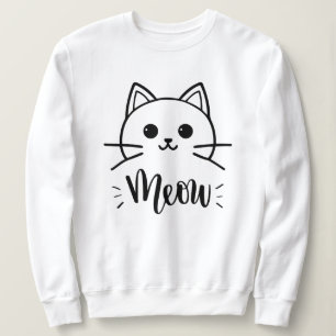 Sweatshirt Vecteur de chat de dessin animé drôle. Impression