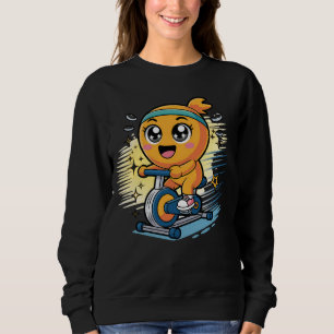 Sweatshirt Vélo d'exercice de cyclisme orange mignon dessin a
