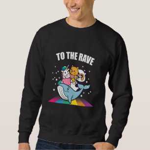 Sweatshirt Vers la licorne de rave chat panda Musique EDM R