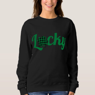 Sweatshirt Vert Plaid Lucky Shamrock Chemise Jour de la Saint