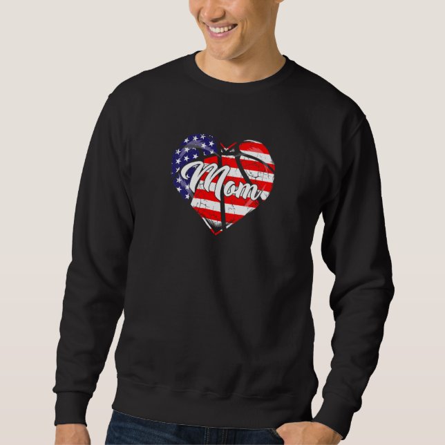 Sweatshirt Vêtements de maman de basket-ball de drapeau améri (Devant)