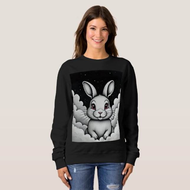 Sweatshirt Vibes célestes de lapin céleste (Devant entier)