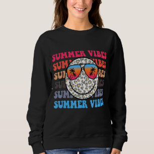 Sweatshirt Vibes d'été 2022 Leopard Smile Face Retro Vintage