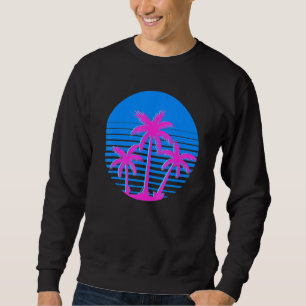 Sweatshirt Vibes d'été Art Tropical 80s Cocotier Palm Trees V