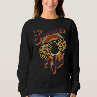 Sweatshirt Vibes d'été rétro Lunettes de soleil léopard d'été