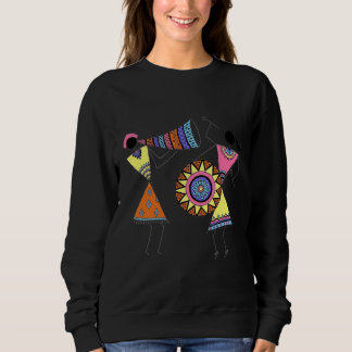 Sweatshirt Vibrants danseurs et musiciens d'art tribal africa
