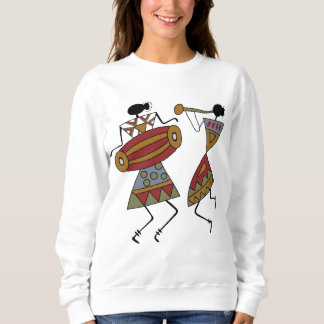 Sweatshirt Vibrants danseurs et musiciens d'art tribal africa