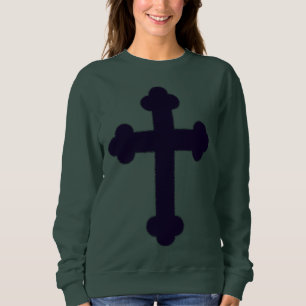 Sweatshirt Vielle croix christienne violette