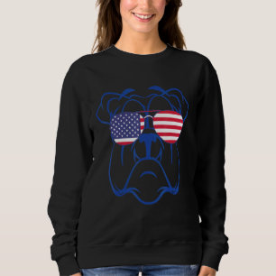 Sweatshirt Vieux taureau anglais Fier Drapeau américain Lunet