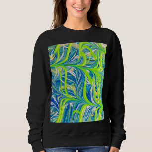 Sweatshirt Vignes néon sur marbre bleu