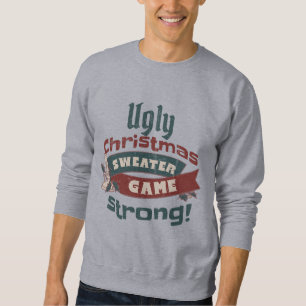 Sweatshirt Vilain Jeu de Sweater de Noël Fort! Funny Grey