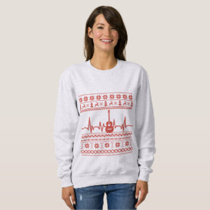Sweatshirt Vilain joyeux pull de Noël guitare acoustique