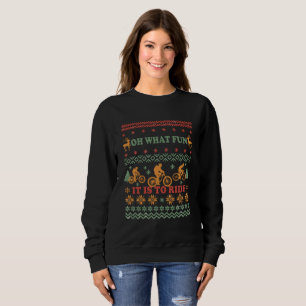 Sweatshirt Vilain pull Joyeux Noël à vélo