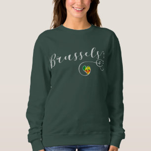 Sweatshirt Ville de Bruxelles Drapeau au coeur