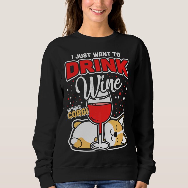 Sweatshirt Vin de Corgi (Devant)