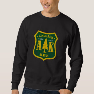 Sweatshirt Vin rétro de la forêt nationale de Chugach