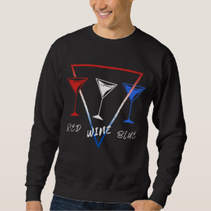 SWEATSHIRT VIN ROUGE BLEU FÊTE DU 4 JUILLET