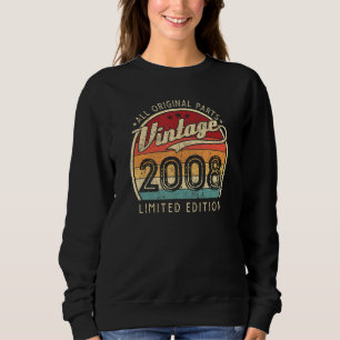 Sweatshirt Vintage 2008 14 Ans 14ème Anniversaire