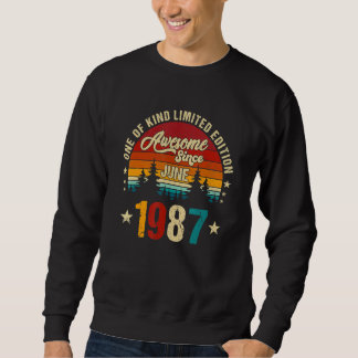 Sweatshirt Vintage 35ème anniversaire stupéfiant depuis Juin