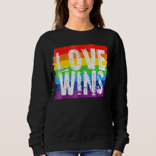 Sweatshirt Vintage Amour Win Arc en Ciel de Paix Pride Lesbia