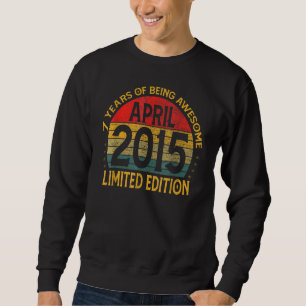 Sweatshirt Vintage Avril 2015 7 Ans 7ème Anniversaire Décora