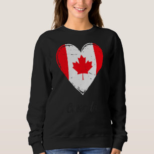Sweatshirt Vintage Canadian Roots Heart Canada Flag Pride