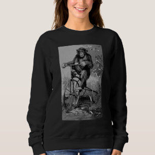 Sweatshirt Vintage Chimpanzé Singe à Tricycle Chimp M