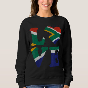 Sweatshirt Vintage I Love Afrique du Sud Drapeau Coeur Afriqu