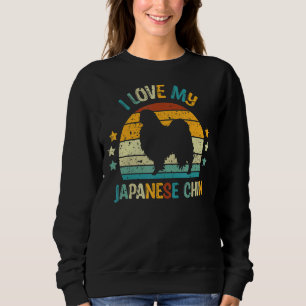 Sweatshirt Vintage J'Aime Mon Chien Chin Japonais
