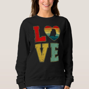 Sweatshirt Vintage Love Owl Retro les années 70 80s Heart Far
