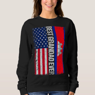 Sweatshirt Vintage Meilleur Grand-Père Jamais Rétro Cambodge