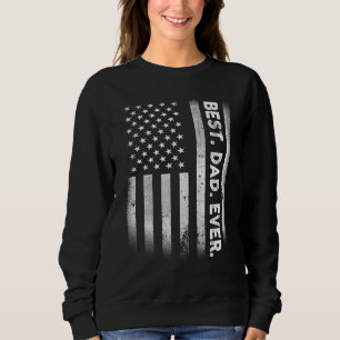 Sweatshirt Vintage Meilleur papa Jamais Drapeau Américain Dis