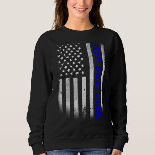 Sweatshirt Vintage Meilleur papa Jamais Drapeau Américain Dis