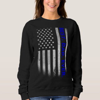 Sweatshirt Vintage Meilleur papa Jamais Drapeau Américain Dis