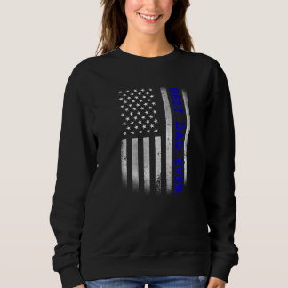 Sweatshirt Vintage Meilleur papa Jamais Drapeau Américain Dis