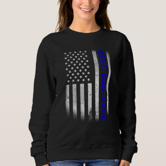 Sweatshirt Vintage Meilleur papa Jamais Drapeau Américain Dis