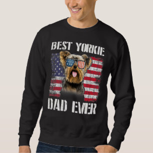 Sweatshirt Vintage Meilleur Yorkie Papa Ne Nous Drapeau Jamai