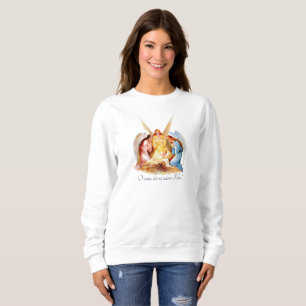 Sweatshirt VINTAGE NOËL Crèche Scène Angel Christian