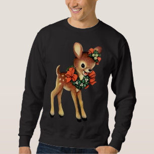 Sweatshirt Vintage Noël Reindeer mignonne Noël rétro