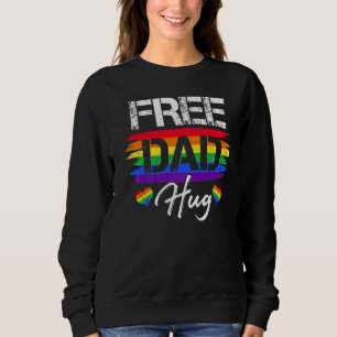 Sweatshirt Vintage Papa Gratuit Accros Lgbt Rainbow Heart Fie